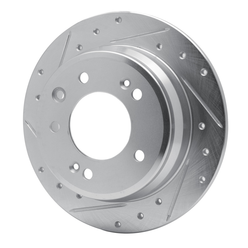 Hyundai TUCSON Brake Rotor (1) - Rear Left - R1 Concepts - Drilled & Slotted - Silver - `09-`16